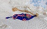 Pendentif Bel&rsquo;Nuit Bleue avec de belles rocailles de qualit&eacute; aux couleurs de bleu, rose et vert &agrave; laquelle s&rsquo;ajoute des toupies en Cristal Cobalt AB. Mont&eacute;s sur une cha&icirc;ne Laiton et fermoir Plaqu&eacute; Or