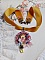 Pendentif Belle Classe brod&eacute; avec ruban, cabochon verre, strass, &eacute;tamines et perles cristal Swarovski