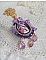 Pendentif Petit Bonheur cr&eacute;&eacute; avec breloques poires, fleurs verres, n&oelig;ud satin et Cristal Swarovski