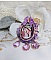 Pendentif Petit Bonheur cr&eacute;&eacute; avec breloques poires, fleurs verres, n&oelig;ud satin et Cristal Swarovski