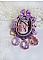Pendentif Petit Bonheur cr&eacute;&eacute; avec breloques poires, fleurs verres, n&oelig;ud satin et Cristal Swarovski