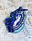 Pendentif brodé Corne d'Abondance avec cabochon porcelaine et cristaux.