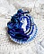 Pendentif brodé Corne d'Abondance avec cabochon porcelaine et cristaux.