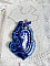 Pendentif brodé Corne d'Abondance avec cabochon porcelaine et perles.