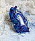 Pendentif brodé Corne d'Abondance avec cabochon porcelaine bleu.