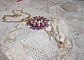  Pendentif Glace Purple brod&eacute; avec perles verre de boh&egrave;me, rocailles Miyuki japonaises, accessoires en laiton perles Cristal Swarovski