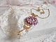  Pendentif Glace Purple brod&eacute; avec perles verre de boh&egrave;me, rocailles Miyuki japonaises, accessoires en laiton perles Cristal Swarovski