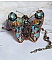 Pendentif papillon brodé de sequins, perles et strass Swarovski.