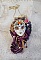 Pendentif La Passionn&eacute;e de Venise brod&eacute; avec un ruban de Soie Shibori, des perles Sugilite semi-pr&eacute;cieuses, des cristaux et diverses perles