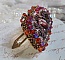 Pince &agrave; cheveux Topaz brod&eacute;e avec un cabochon en nacre Acajou, des Cristaux de Swarovski et des rocailles