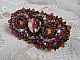Pince &agrave; cheveux Topaz brod&eacute;e avec un cabochon en nacre Acajou, des Cristaux de Swarovski et des rocailles