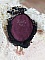 Plastron Marquise brod&eacute; perles nacr&eacute;es, cabochon r&eacute;sine, rondes obsidienne pierre de gemme, dentelle et rocailles verres