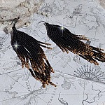 BO Atmosph&egrave;re mont&eacute;es avec des perles de rocailles japonaises en verre et des crochets noires laiton