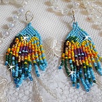 BO Tournesol mont&eacute;es avec des rocailles color&eacute;es de qualit&eacute; en Verre : Bleu Turquoise, Jaune, Orange, Marron, Vert, Noir, Violet et Dor&eacute;. Repr&eacute;sentant ces fleurs, elles sont le symbole du soleil