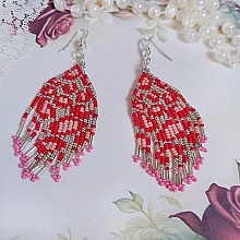BO Imagine mont&eacute;es avec rocailles verres, tubes Argent 925 et crochets d&rsquo;oreilles plaqu&eacute; argent