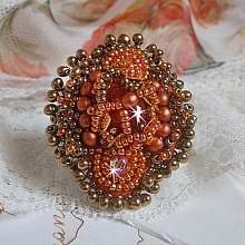 Bague Soufle d'Automne Ethnique avec un cabochon topaz vintage
