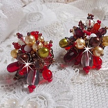 BO Printemps Color&eacute; brod&eacute;es avec des Cristaux de Swarovski, des perles en verre, des gouttes, des calottes et des rocailles.