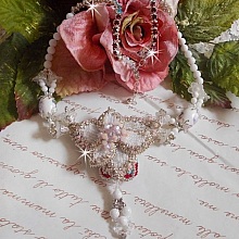 Collier Nuit Etoil&eacute; avec des perles semi-pr&eacute;cieuses et Cristaux de Swarovski
