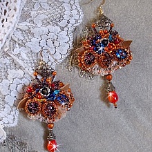 BO Chic Boho Ethnique Les R&ecirc;ves d'Acapulco, cabochons brod&eacute;es de diff&eacute;rentes perles.