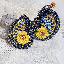 BO Cara Royal Soleil brod&eacute;es avec perles verres, sequins, rocailles et perles Cristal Swarovski