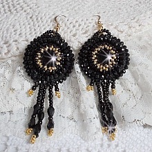 BO Cl&eacute;op&acirc;tra avec 2 onyx noir  et perles nacr&eacute;es