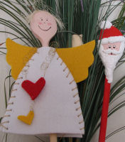 décors de Noël en cuillère en bois