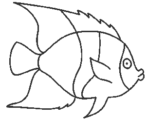 modèle windows color coloriage poisson