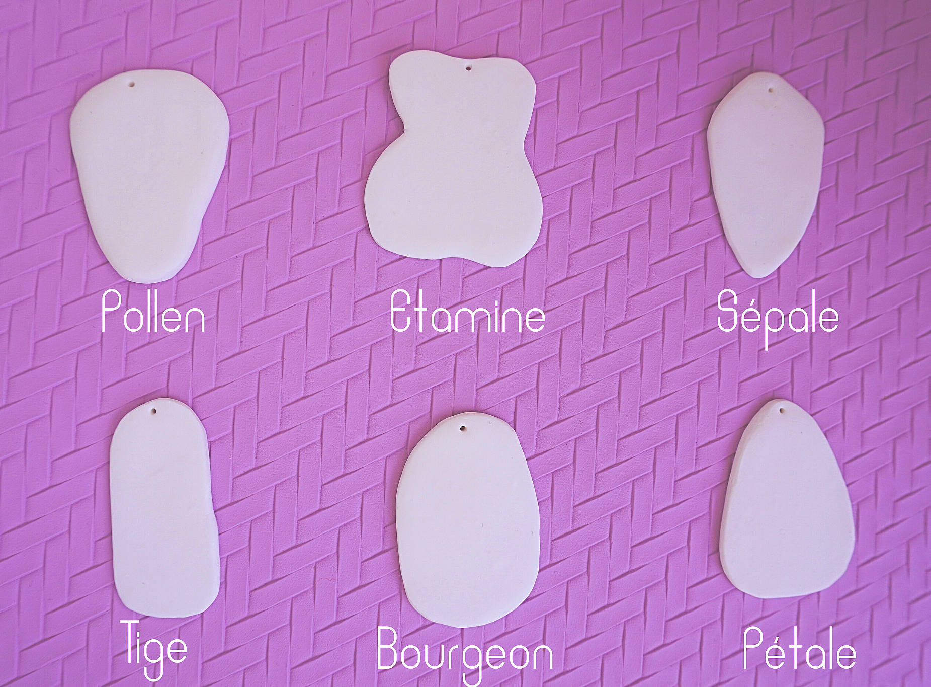 Boucles d'oreilles en argile polym&egrave;re Pollen