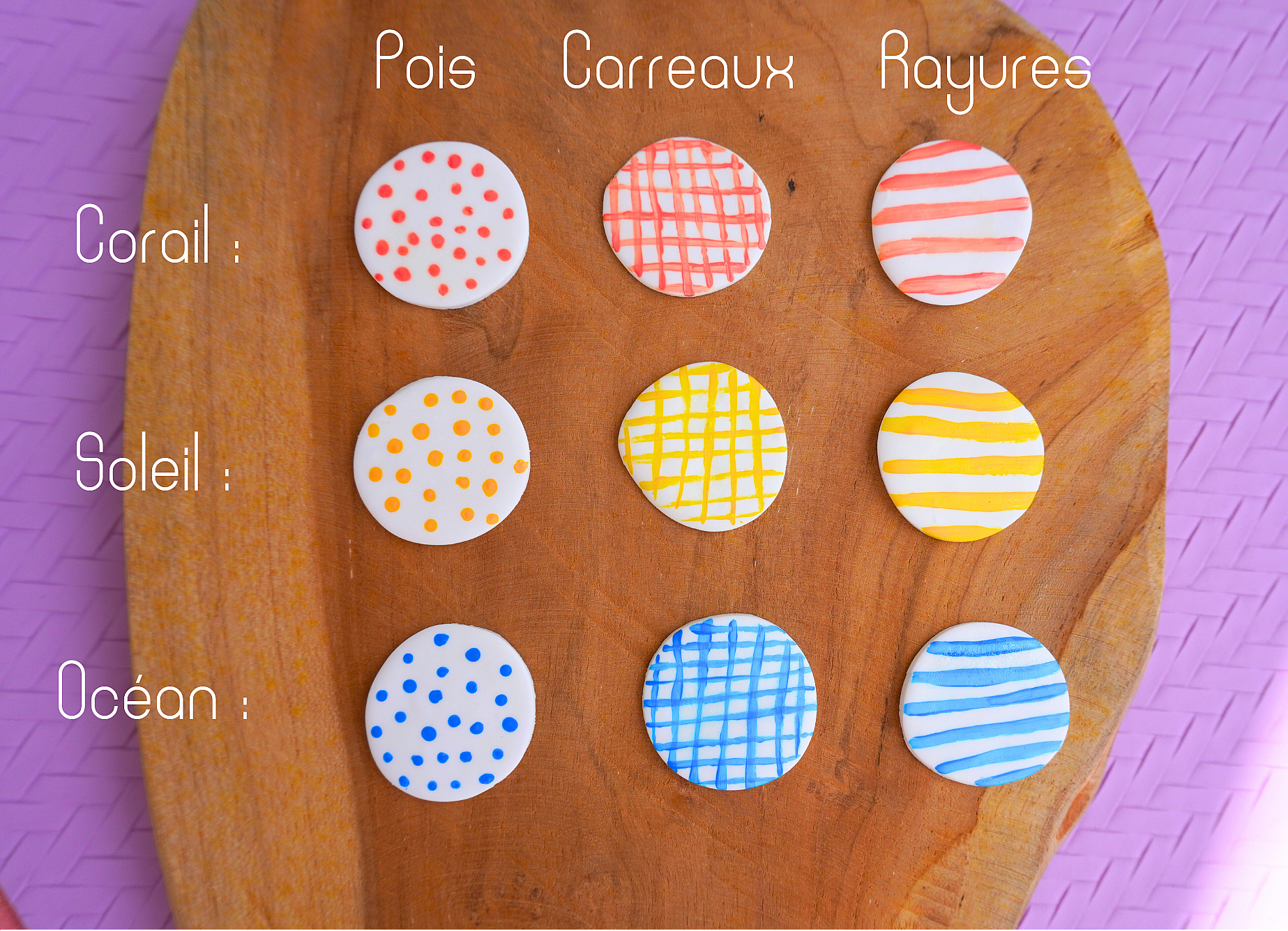 Boucles d'oreilles en argile polym&egrave;re Etamine