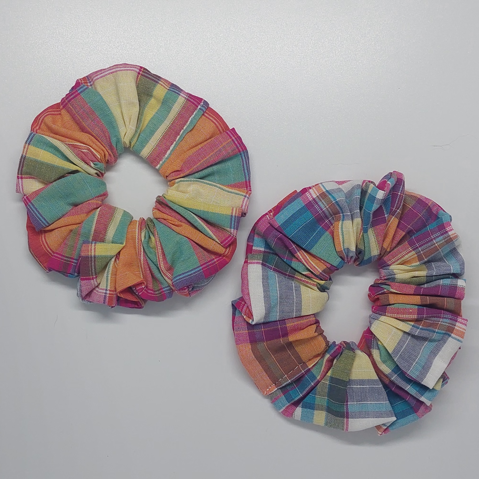 Chouchou &agrave; carreaux multicolore -  Double jeu