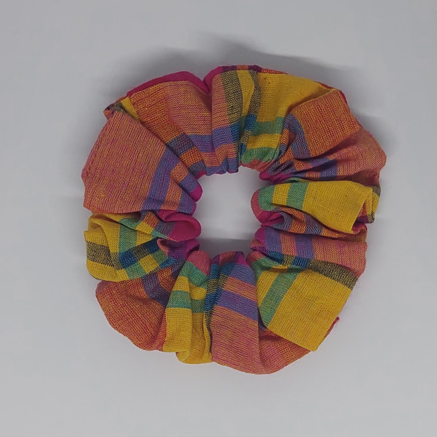Chouchou &agrave; carreaux multicolore -  Automne