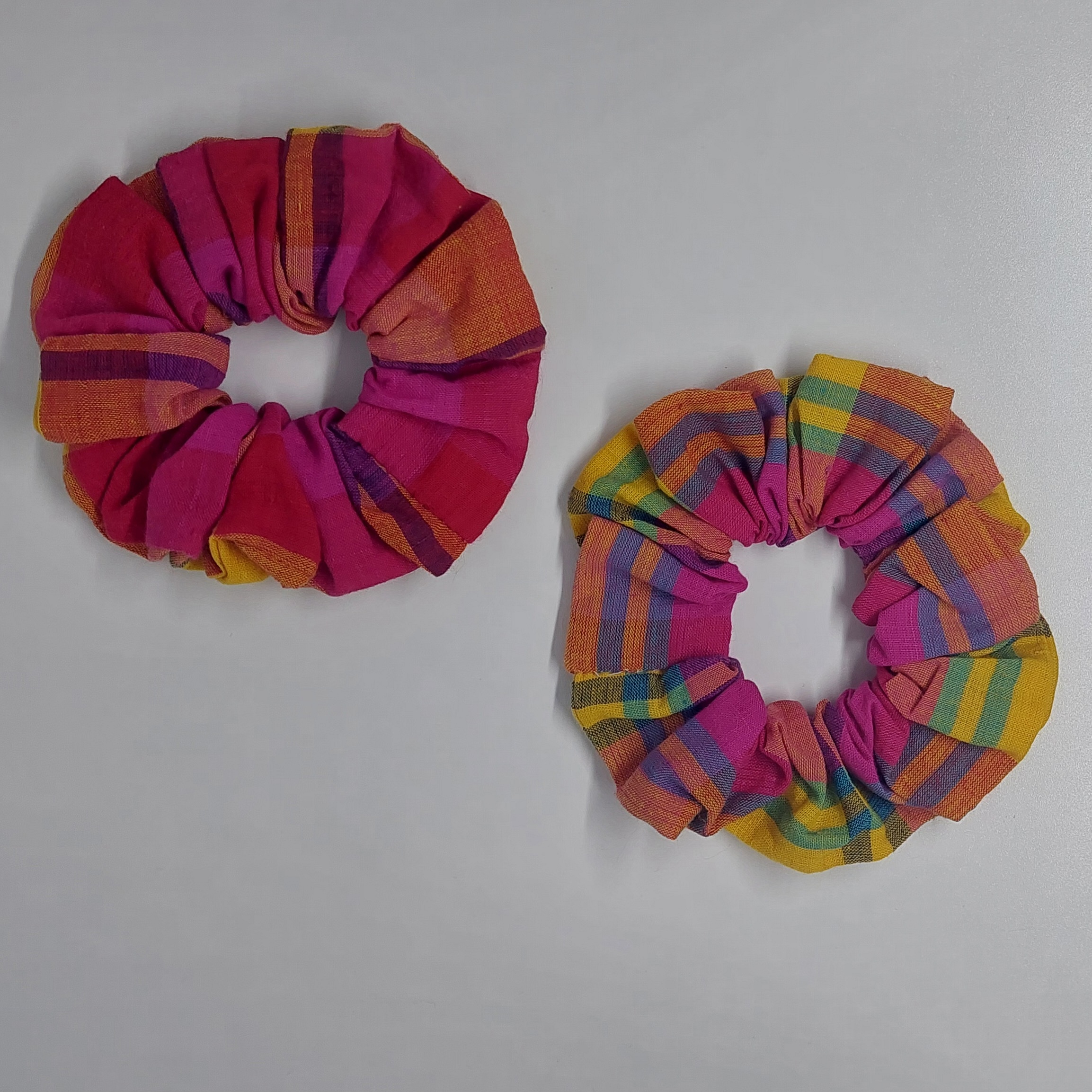 Chouchou &agrave; carreaux multicolore -  Automne