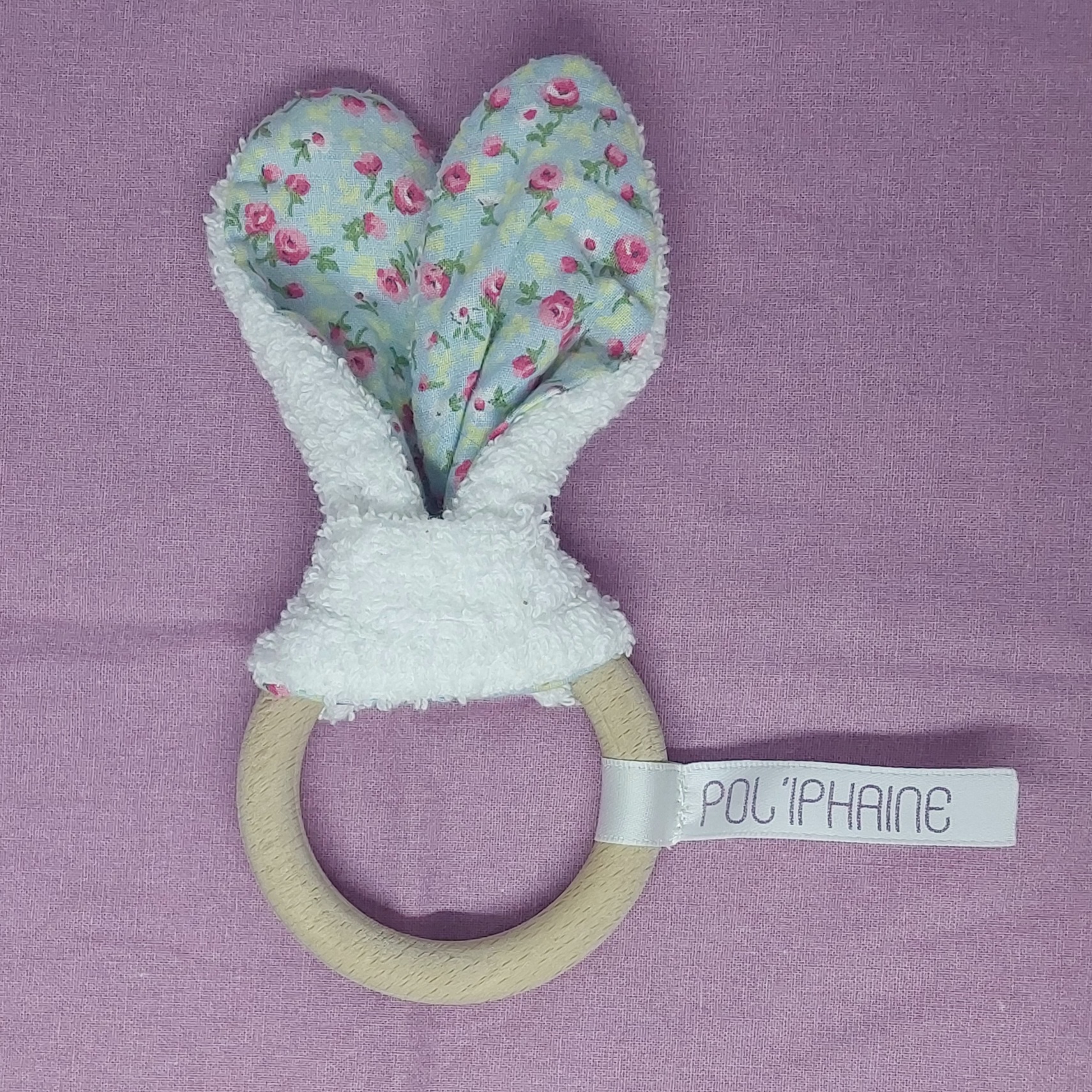 D&eacute;coration oreilles de lapin pour chambre de b&eacute;b&eacute; Bleu clair fleuri